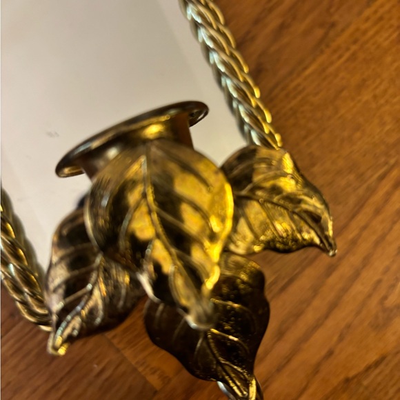 Vintage Deco Hollywood Regency Gold Twist Beveled Mirror Candleholder. - Picture 2 of 6